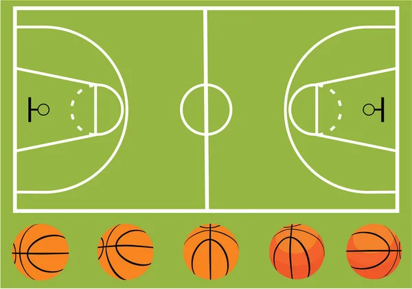 Ilustrace Basketbalového Hřiště — Stockový vektor