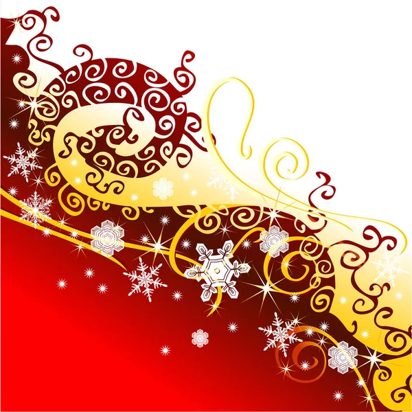Векторний Різдвяний Фон Золотими Сніжинками — стоковий вектор