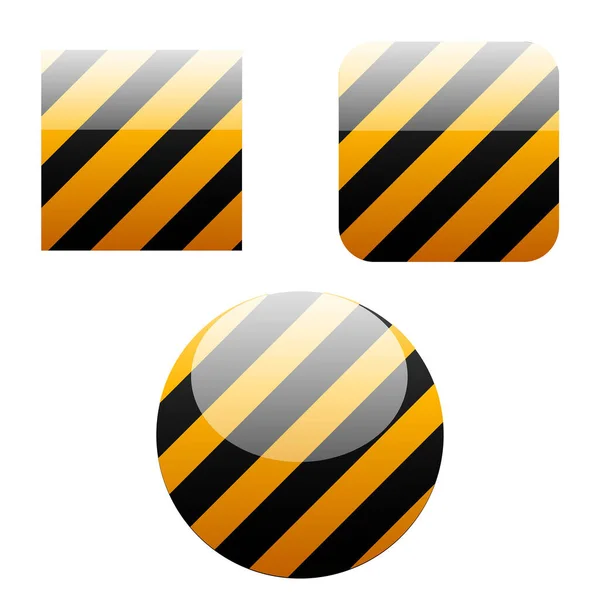 Gerçekçi Boyutlu Sarı Çizgili Düğmeler — Stok Vektör