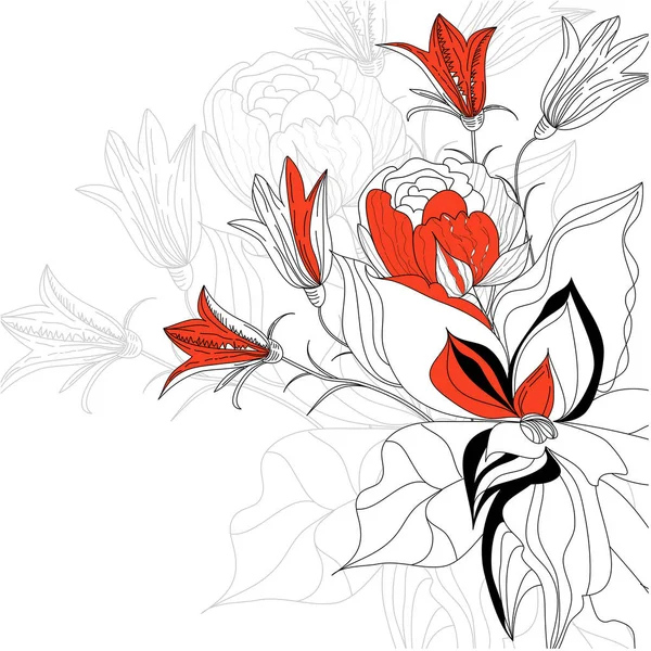 Fond Floral Avec Des Fleurs — Image vectorielle