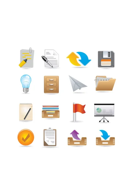 Vector Set Business Finance Icons — Stock Vector