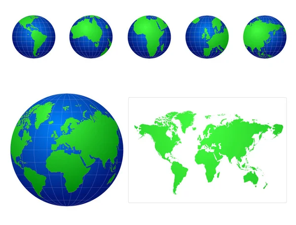 Serie Mappe Del Mondo Illustrazione Vettoriale — Vettoriale Stock