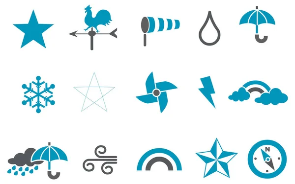 Weather Icon Set Simple Vector Illustration — Stock Vector