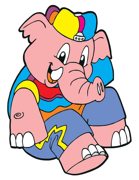 Elephant Cartoon Character Vector Illustration — Wektor stockowy