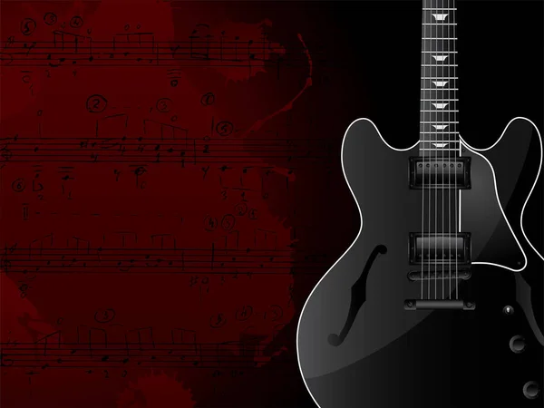 Guitare Avec Notes Musique Concept Musique — Image vectorielle