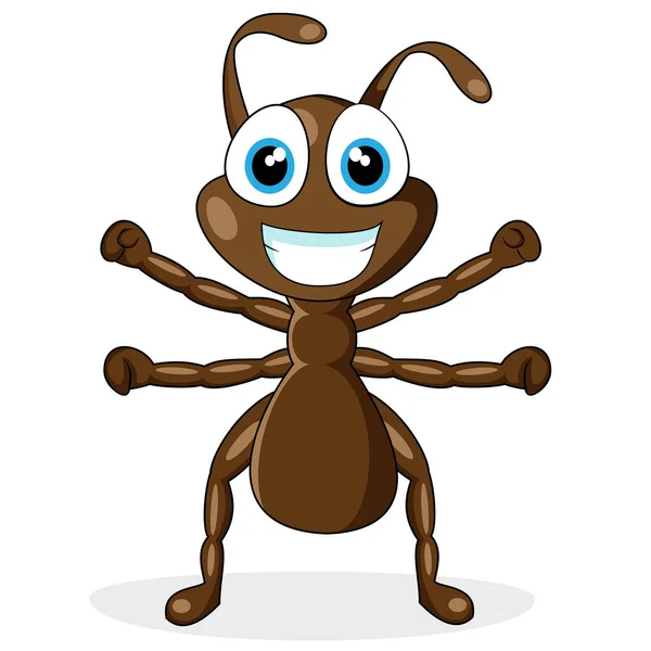 Happy Cartoon Ant Smile — Stock Vector