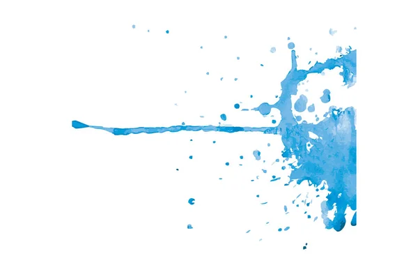 白い背景の青い水彩画汚れ — ストックベクタ