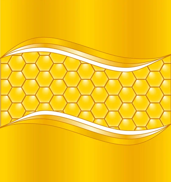 Honeycombs Lines Yellow Background — Stock Vector