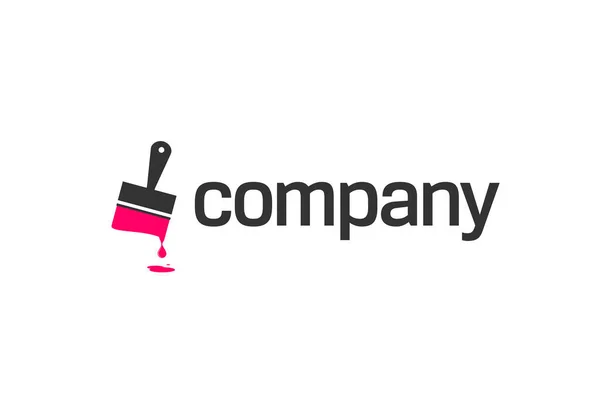 Boya Fırçası Logo Tasarım Vektörü — Stok Vektör