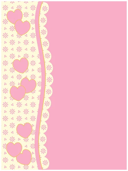 Pink Hearts Background Copy Space — Stock Vector