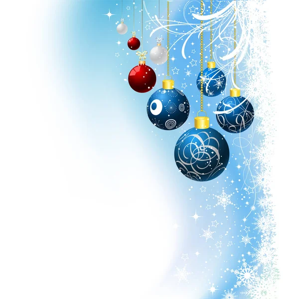 Χριστούγεννα Μπάλες Και Νιφάδες Χιονιού — Διανυσματικό Αρχείο