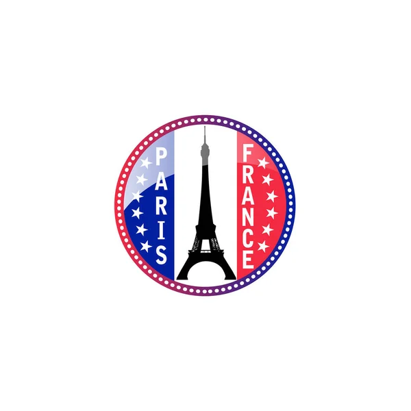 Ilustração Vetorial Torre Eiffel Com Bandeira Paris — Vetor de Stock