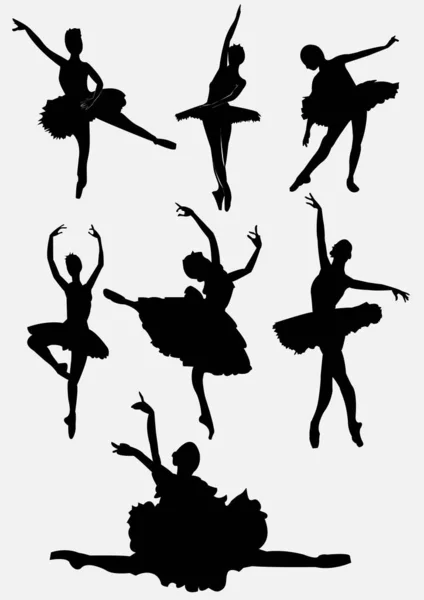 Conjunto Bailarines Ballet Vector Ilustración Diseño Simple — Vector de stock