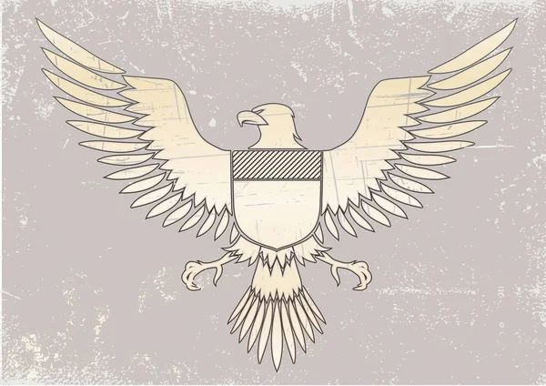 Adler Mit Flügeln Und Schild — Stockvektor