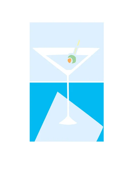 Cocktail Flat Ikonen Isolerad Vit Bakgrund — Stock vektor