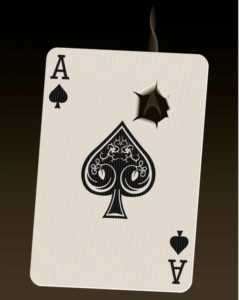 Poker Cartes Avec Illustration Vectorielle Ace Pique — Image vectorielle