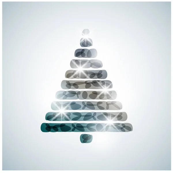玻璃上闪烁着圣诞树的光芒 — 图库矢量图片