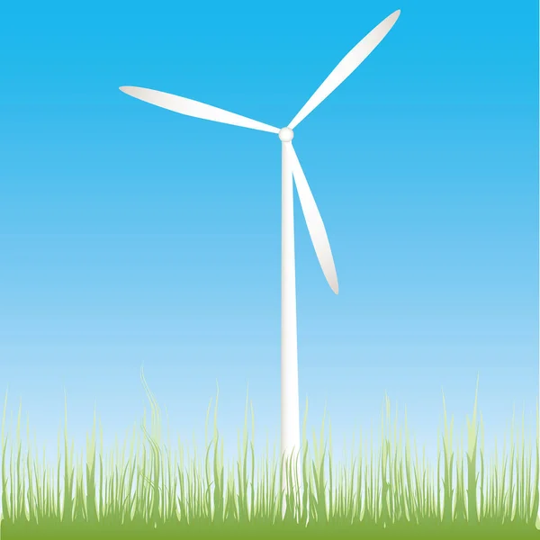 Wind Turbine Blue Sky — Stock Vector