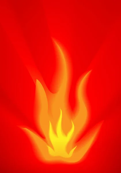 Vector Illustration Fire Flame Red Background — Stock Vector