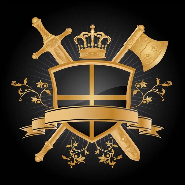 Βασιλικό Εθνόσημο Εικονογράφηση Φορέα Όπλων — Διανυσματικό Αρχείο