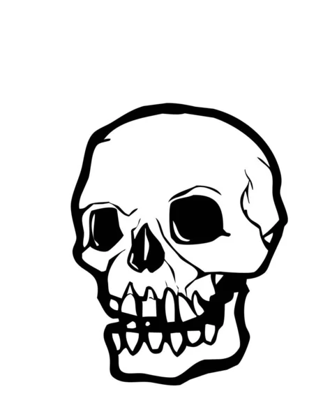 人間の頭蓋骨のアイコンのイメージ ライン スタイル — ストックベクタ