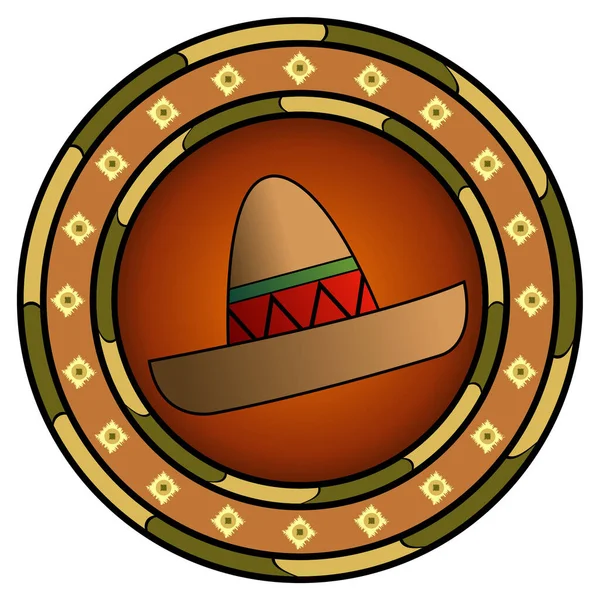 Mexican Budaya Topi Kartun Vektor Ilustrasi - Stok Vektor
