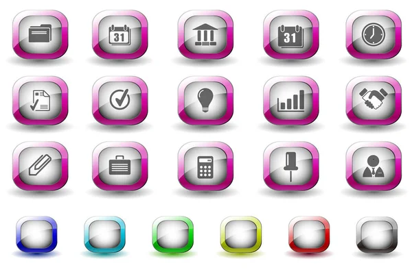 Business Web Icons Set Vector Illustration — Stock Vector