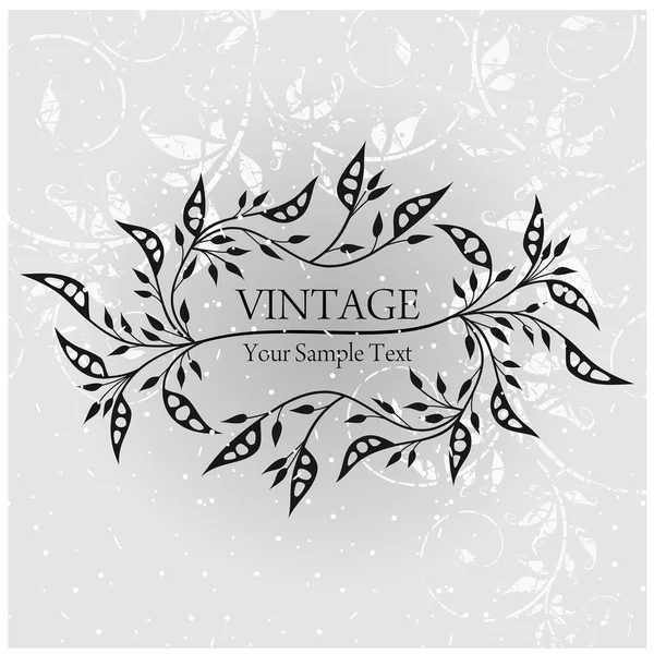 Cadre Vintage Avec Motif Floral Illustration Vectorielle — Image vectorielle