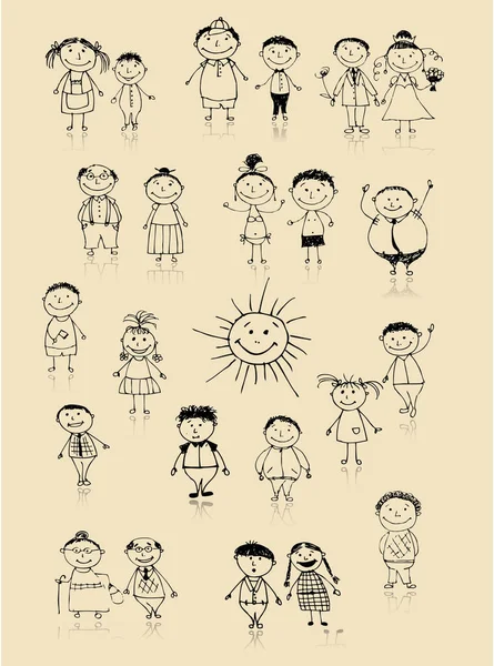 Gyermekek Set Vektor Illusztráció — Stock Vector