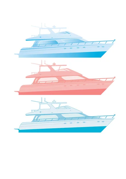 Yachtsatz Yachtboot Marine Boot Isoliert Auf Weißem Hintergrund Schifffahrt Yacht — Stockvektor
