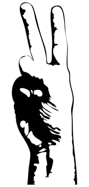 Main Avec Signe Paix — Image vectorielle