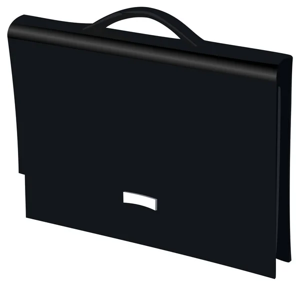黑色办公室手提箱 矢量图解简易设计 — 图库矢量图片