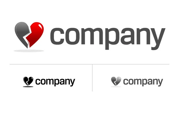 Kalp Sembollü Şirket Için Logo Şablonu — Stok Vektör