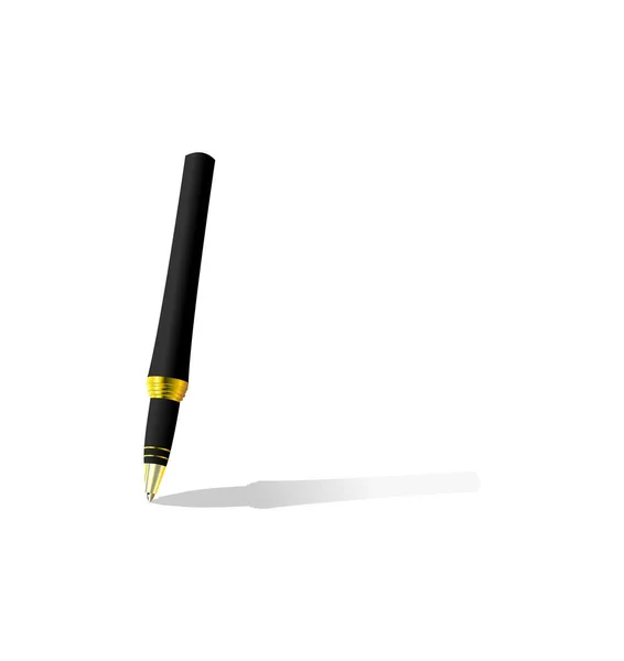 Pen Vector Icon Isolated White — Stock Vector