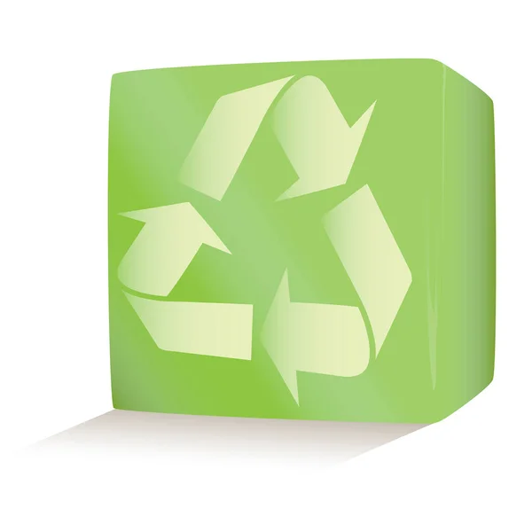 Zielona Ikona Recyklingu Ilustracja Wektora — Wektor stockowy