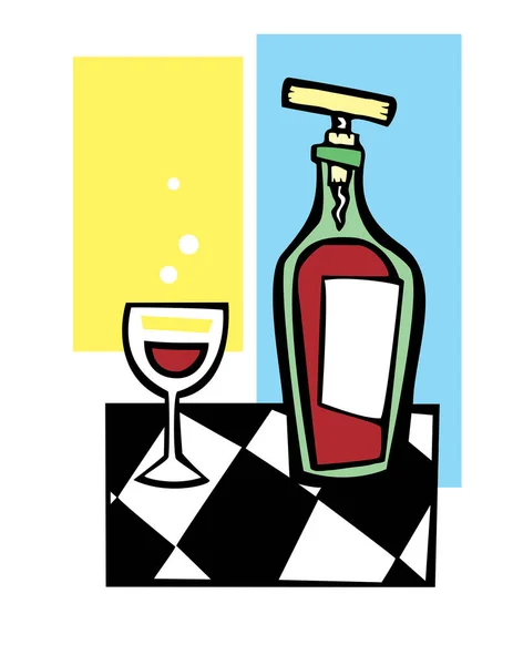 Wine Bottle Glass Vector Illustration — Stock Vector