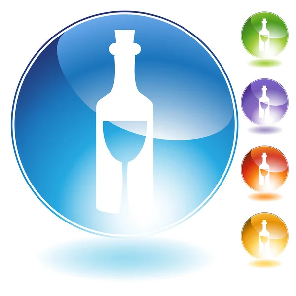 Alkohol Flaske Web Knappen – stockvektor