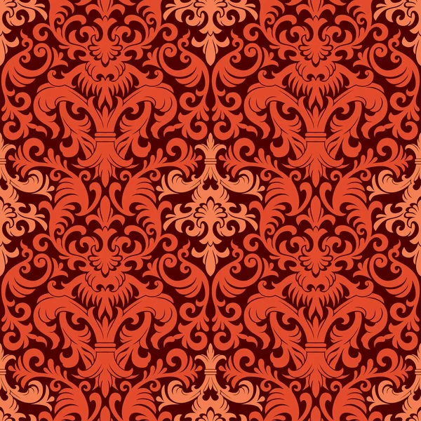 Motif Damassé Rouge Blanc Sans Couture Illustration Vectorielle — Image vectorielle