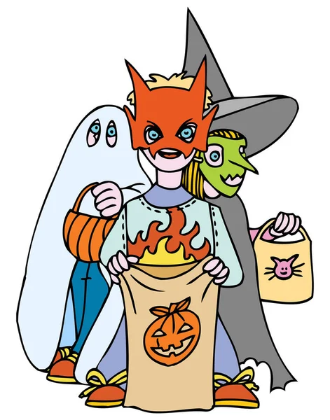 Personaggi Halloween Illustrazione Vettoriale — Vettoriale Stock