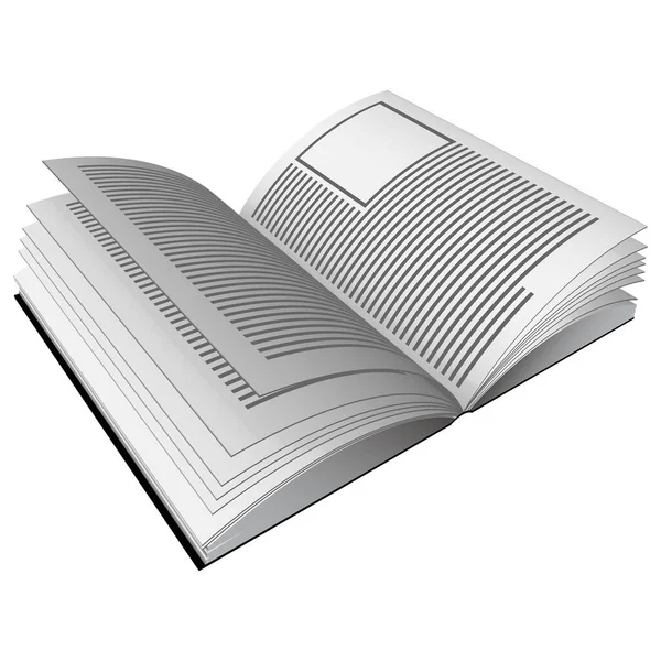 Ανοιχτό Βιβλίο Μια Λευκή Διανυσματική Απεικόνιση Φόντου — Διανυσματικό Αρχείο