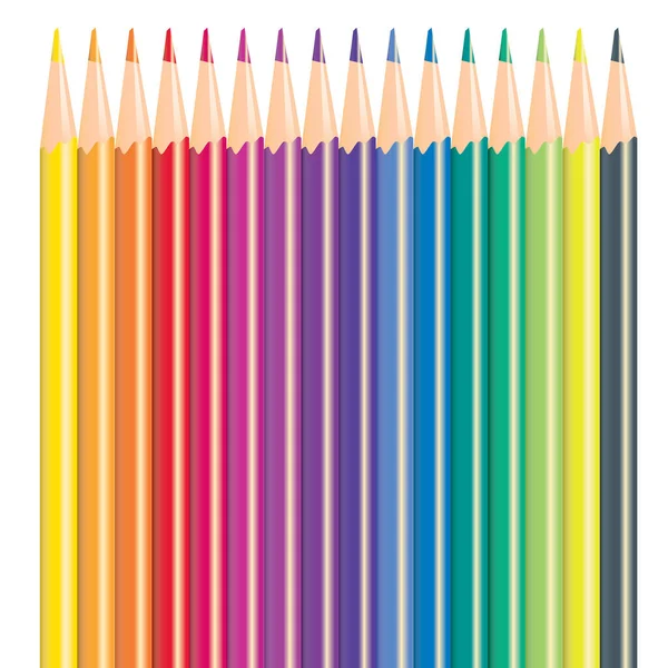Color Pencils White Background — Stock Vector