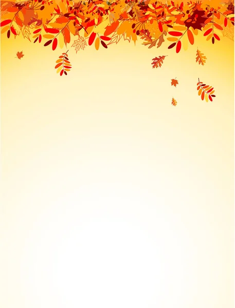 Höstens Bakgrund Med Färgglada Löv Vektor Illustration — Stock vektor