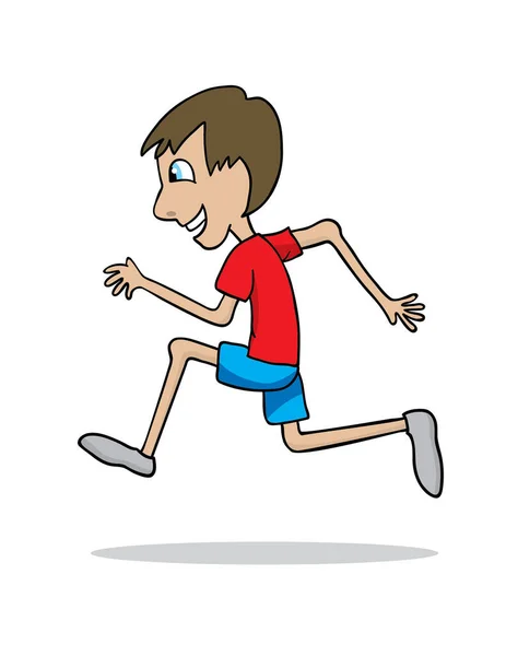 Running Boy Cartoon Vector Illustration Graphic Design — Stock Vector