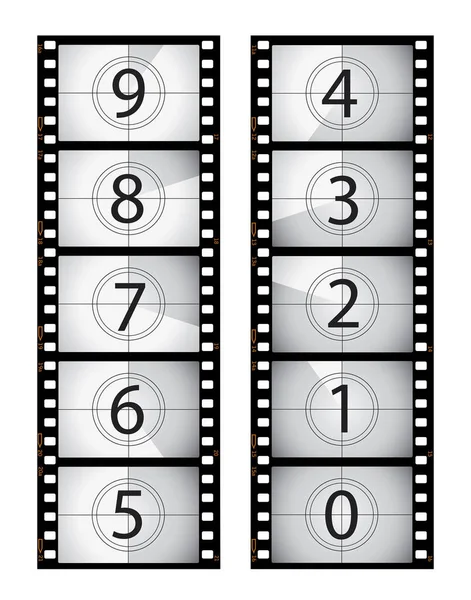 Vektor Illustration Des Filmstreifens Mit Den Zahlen — Stockvektor