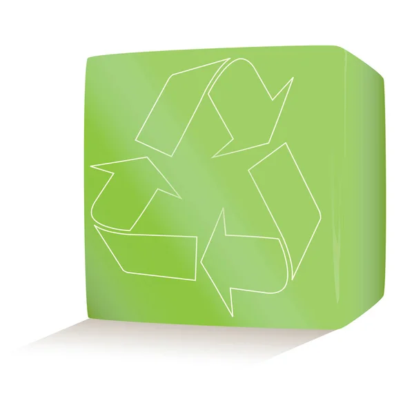 Recyklační Symbol Zeleném Pozadí — Stockový vektor
