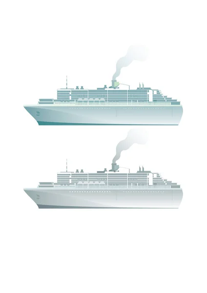 Vektor Realistische Silhouette Des Schiffes — Stockvektor