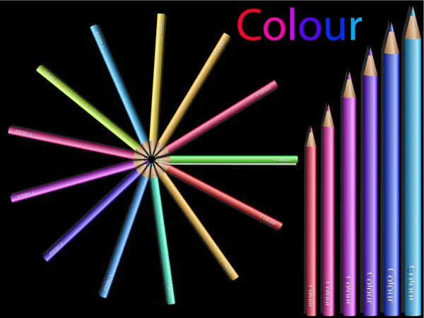 Colored Pencils Vector Illustration — Stock Vector