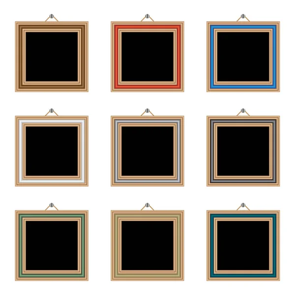 Set Van Vintage Frames Vectorillustratie — Stockvector
