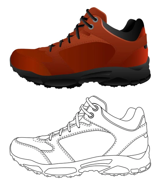 Vector Illustration Pair Sneakers — Stock Vector