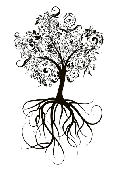 Bäume Und Blätter Vektor Illustration Design — Stockvektor
